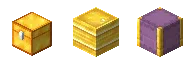 Gold Chest, Barrel, and Shulker Box
